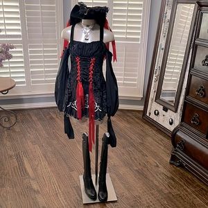 COPY - Pirate Halloween costume with skull and crossbones design on bottom